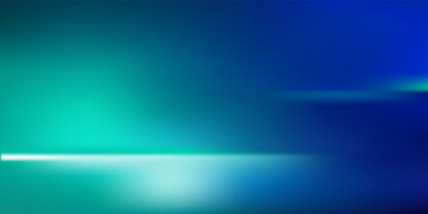 Blue-green gradient studio room, abstract background pattern, walls and floor reflect neon lights, dark tones and feel speed of digital technology connected blue-green background. vector illustration