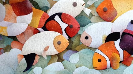 Diver doll, exploring an underwater reef, surrounded by colorful fish, Watercolor style , closes up