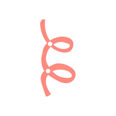 red ribbon on white background