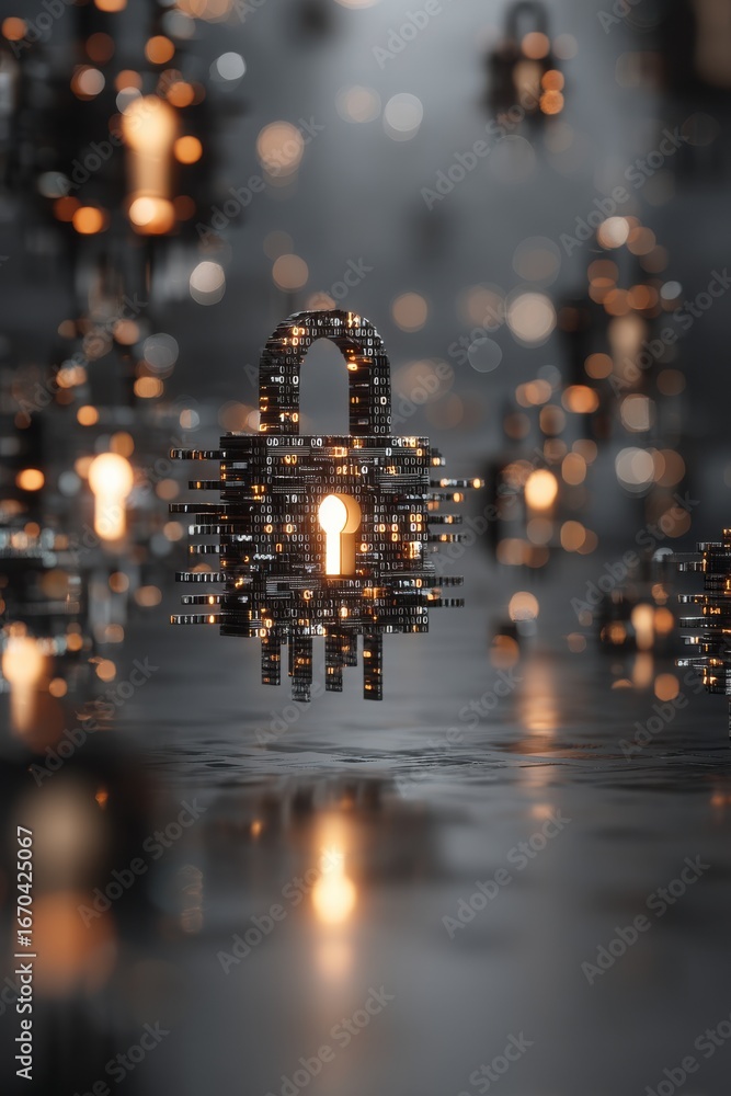 Poster Conceptual digital representation of cybersecurity and modern data encryption technology