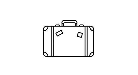 Suitcase Illustration Simple Travel Baggage Outline
