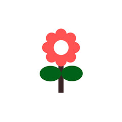 red flower on white background