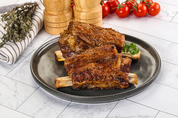 Baked beef ribs with marinade