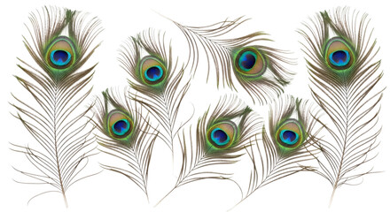 Obraz premium Close up of vibrant peacock feathers with striking eye pattern design