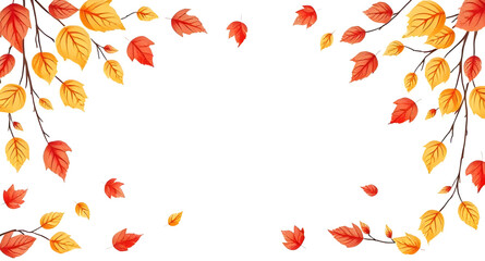 Obraz premium autumn leaves frame, fall foliage border, maple leaves border, oak leaves frame, autumn wreath vector, autumn edge design, fall season frame, leaf corner decoration, colorful leaves border, autumn dec