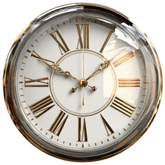 Antique Gold and Silver Pocket Watch with Roman Numerals vintage timepiece, Isolated On White, Png Transparent, Cut Out