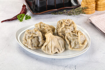 Georgian stuffed meat dumplings Khinkali
