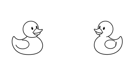duck, cartoon, icon, cute, animal, vector, illustration, bird, character, yellow, adorable, mascot, graphic, design, childish, funny, playful, kids, clipart, simple, outline, drawing, doodle, baby, be