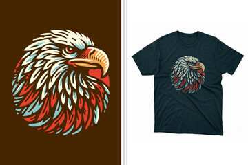 eagle face graphic t-shirt design vector template
