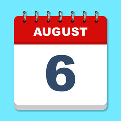 August calendar icon on a blue background