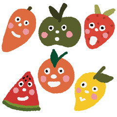 funny fruit cartoon