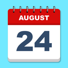 Fototapeta premium August calendar icon on a blue background