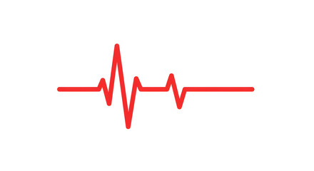 Red Heartbeat Line Isolated on White Background Symbolizing Health