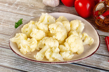 Vegan cuisine Steamed cauliflower cabbage