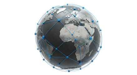 Globe with Network Connecting Continents for Global Connection