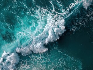 Powerful ocean waves from above