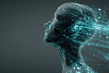 Abstract digital representation of a human head and neck