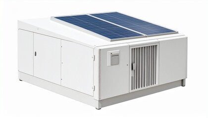 Solar panel inverter box isolated on white background renewable energy electrical equipment
