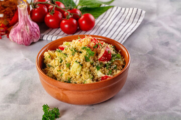Cous cous with vegetables tabulle