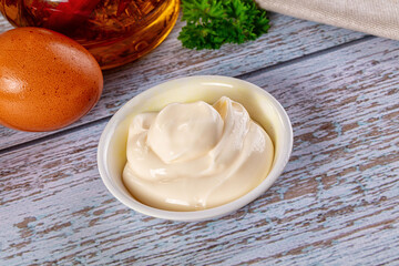 Homemade mayonnaise sauce dip cream