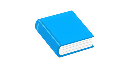 Blue Book Illustration Isolated on White Background Simple Flat Design