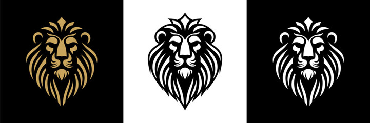 Obraz premium stylized lion head silhouette