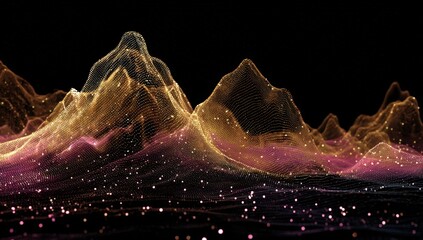 Abstract digital mountain range