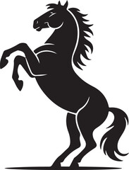 Minimalist Black Horse Silhouette Illustration in White Background