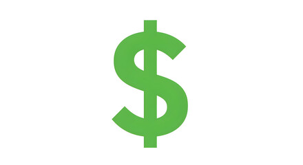 Obraz premium Green Dollar Sign on White Background Symbolizing Finance