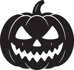 Minimalist Black Jack-O’-Lantern Silhouette Illustration