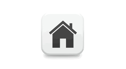 Icon of a simple house on a rounded square button for homepages and apps