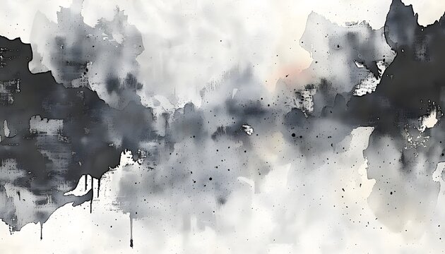 Japanese-style abstract background with watercolor ink