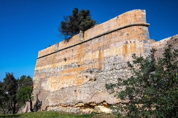 City walls surrounding the historic center of Lagos, Portugal