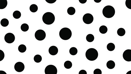 Modern Scattered Black Polka Dot Pattern.