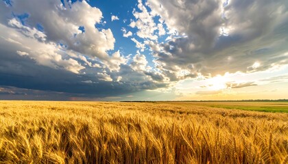 Golden wheat field under dramatic sky (1)