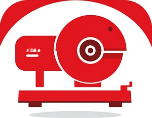 Red circular saw graphic