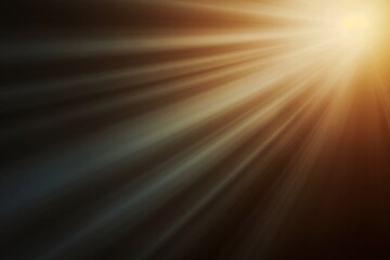 Sunbeam with Golden Glow in Darkness, Warm Sun Rays Illuminating Dark Abstract, Radiant Sunburst...