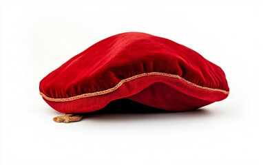 Traditional St. Nicholas Red Hat Isolated on White Background.