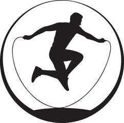 Silhouette Vector of Fish Jumping Out of Water on White Background