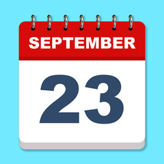 Fototapeta premium September calendar icon on a blue background