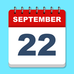 September calendar icon on a blue background