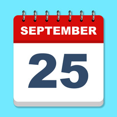 September calendar icon on a blue background