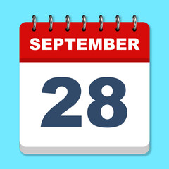 September calendar icon on a blue background