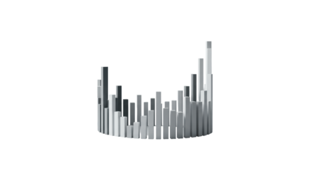3D abstract graphic of evolving data flow, precise geometric elements on a pristine light surface, clean corporate neutrals, subtle cool blue tint, modern digital intelligence concept