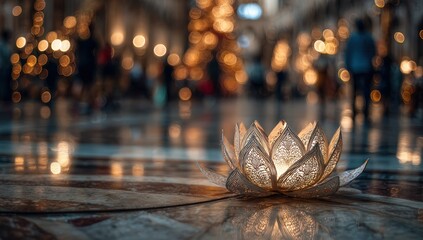 Soft, warm light lotus candle