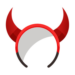 Illustration of a devil horns headband on a clean white background