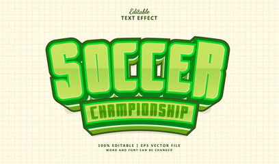 Soccer Championship Editable Text Effect Style 3d Vintage Classic Green