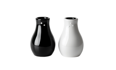 Elegant black and white kitchenware set modern home decor tabletop style minimalist design close-up view