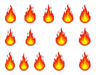 Pixelated fire animation