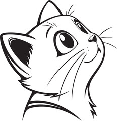 curious kitten looking up